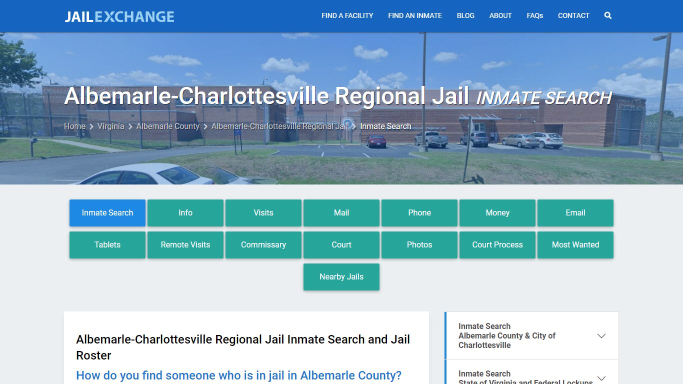 Albemarle-Charlottesville Regional Jail Inmate Search